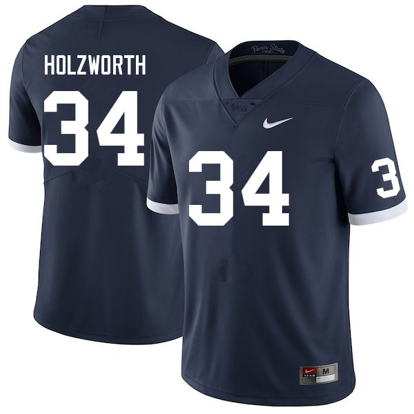 Men #34 Tyler Holzworth Penn State Nittany Lions College Football Jerseys Sale-Retro - Click Image to Close